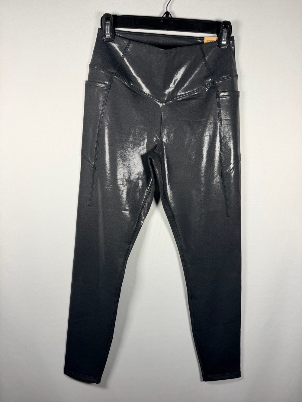 PINK Victoria's Secret Black Shiny High-Rise Leggings